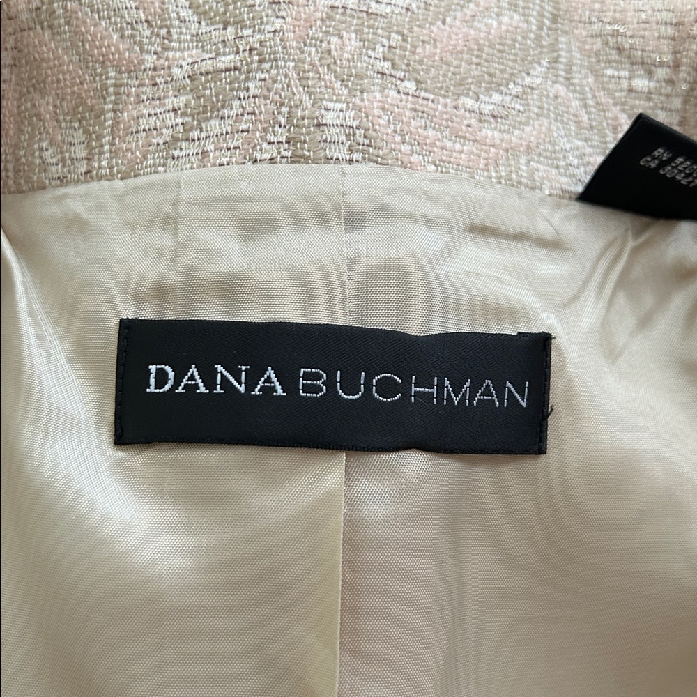 Dana Buchman Peach/Beige Blazer with Floral Pattern Sz 8 - Picture 6 of 8